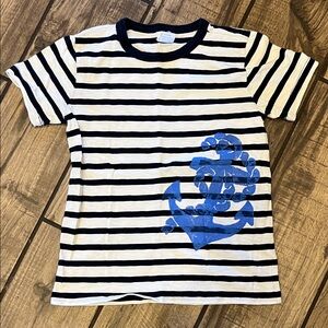Crewcuts Striped Anchor Tee - Navy and White